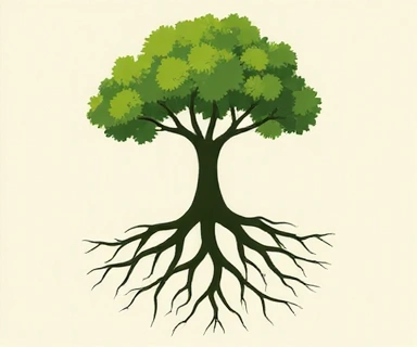Abstract representation of adaptogenic plant roots